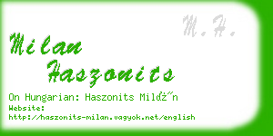 milan haszonits business card